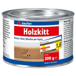 Baufan Spachtelmasse 101001, Holzkitt, hellbraun, für Holz, Innen- & Außenbereich, 200g