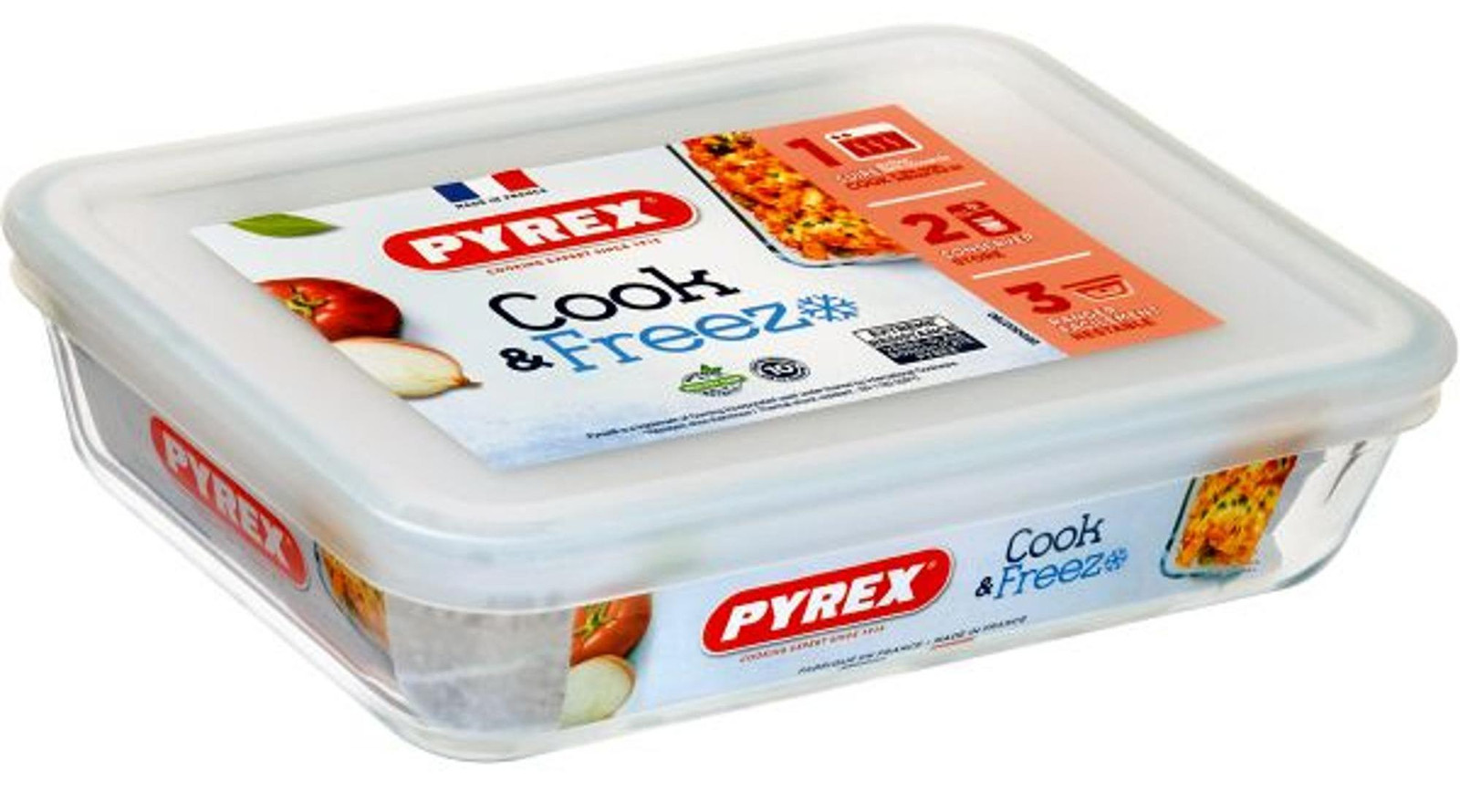 Pyrex Cook & Freeze vershoudbox 80 cl, 19 x 14 cm, 6 stuks
