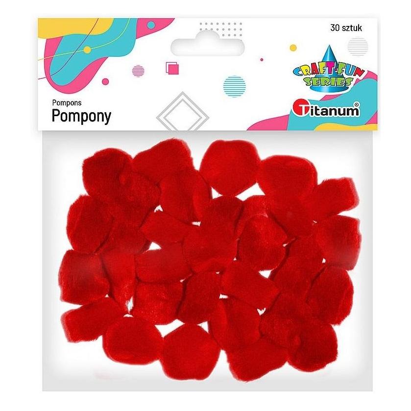 Titanum Acryl-Pompons 25mm rot 30 Stk. (41378427)