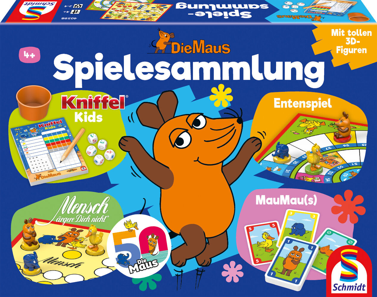 Spielesammlung SCHMIDT SPIELE "Die Maus", bunt, Spiele, Kinder, Spielesammlung, mit 12 original 3D - Figuren