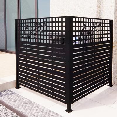 Kodotan sofa "W48""x H47.3""x 2 Panels Metal Privacy Screen, Outdoor Privacy Panels, Trash Can Enclosure, Air Conditioner Fence"