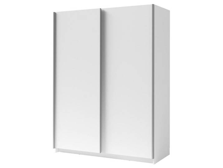 Feldmann-Wohnen Schwebetürenschrank Gozo Weiß 150 / 62 / 198cm, Weiß, Grau, 4 Fächer, Rechteckig, 150x198x62 cm, Schlafzimmer, Kleiderschränke, Schwebetürenschränke