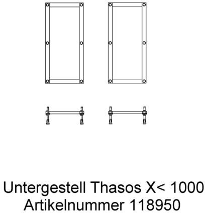 Hoesch Thasos Untergestell 118950 für 80x80, 90x75/80/90, 100x80/90/100cm