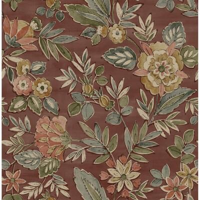 Chesapeake Begonia Red Floral Trail Wallpaper