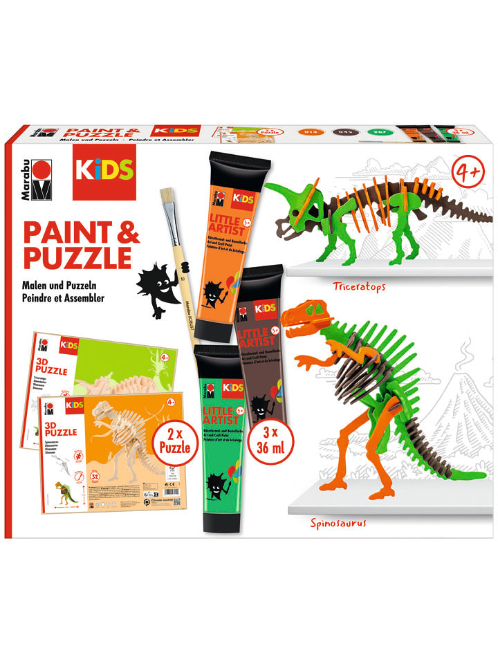 Marabu Kreativset "Puzzle & Paint - Dinos" - ab 4 Jahren - onesize