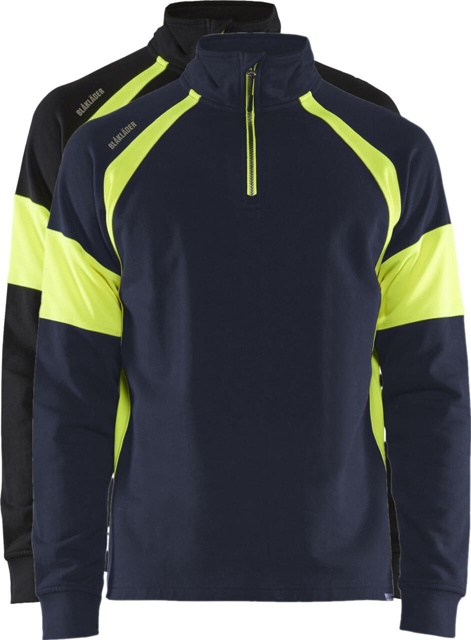 Blåkläder 3550 Visible Sweatshirt / Visible Sweatshirt - L - Marineblå/high Vis Gul