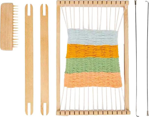 Bigjigs Toys Houten weefgetouw starterskit voor kinderen, 10-delige knutselset