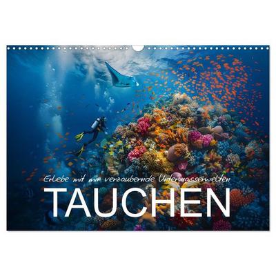 Erlebe mit mir verzaubernde Unterwasserwelten Tauchen (Wandkalender 2027 DIN A3 quer), CALVENDO Monatskalender