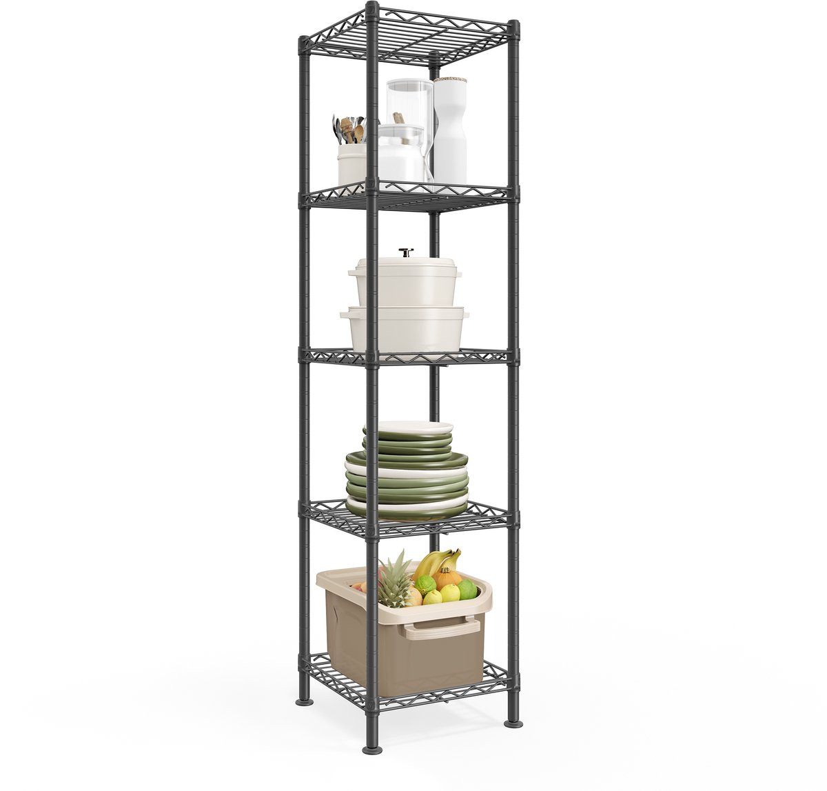 Songmics Stellingkast met verstelbare planken voor garage, slaapkamer of woonkamer
