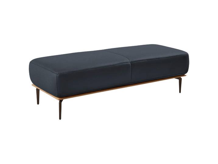 Valnatura Hocker, Dunkelblau, Metall, Echtleder, Longlife-Leder, Vintage-Leder, Eiche, Vintage, rechteckig, 151x44x61 cm, Goldenes M, Emas, Dgm, Fussart wählbar, Lederauswahl, Stoffauswahl, erweiterbar (Typenauswahl), Wohnzimmer, Sessel, Hocker, Sitzhocker