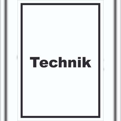 HB-Druck Technik Schild mit Text Hauswirtschaftsraum hochkant A1 Rückseite selbstklebend