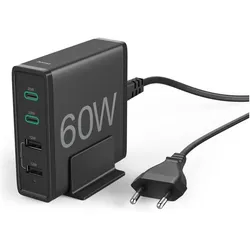 Hama Ladestation (60 W, 4 Ports), USB Ladegerät, Schwarz