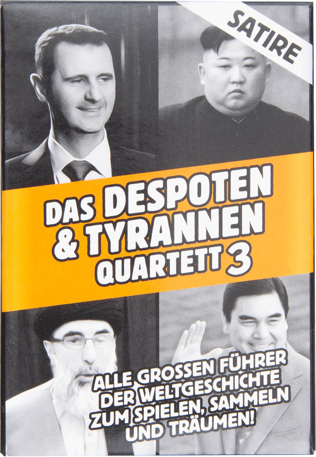 Goods & Gadgets Tyrannen & Dictatoren Kaartspel – Complete set van 3 edities (bruin, rood, oranje) – Satirisch kaartspel voor volwassenen en geschiedenisliefhebbers