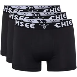 CHIEMSEE Herren Boxershorts, 3er Pack - Shorts, Logobund, einfarbig Schwarz / M