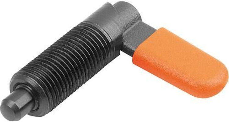 KIPP Sperrriegel M10x1 Ø6mm brüniert mit Gewindehülse Kunststoffkappe (K1672.06061012)