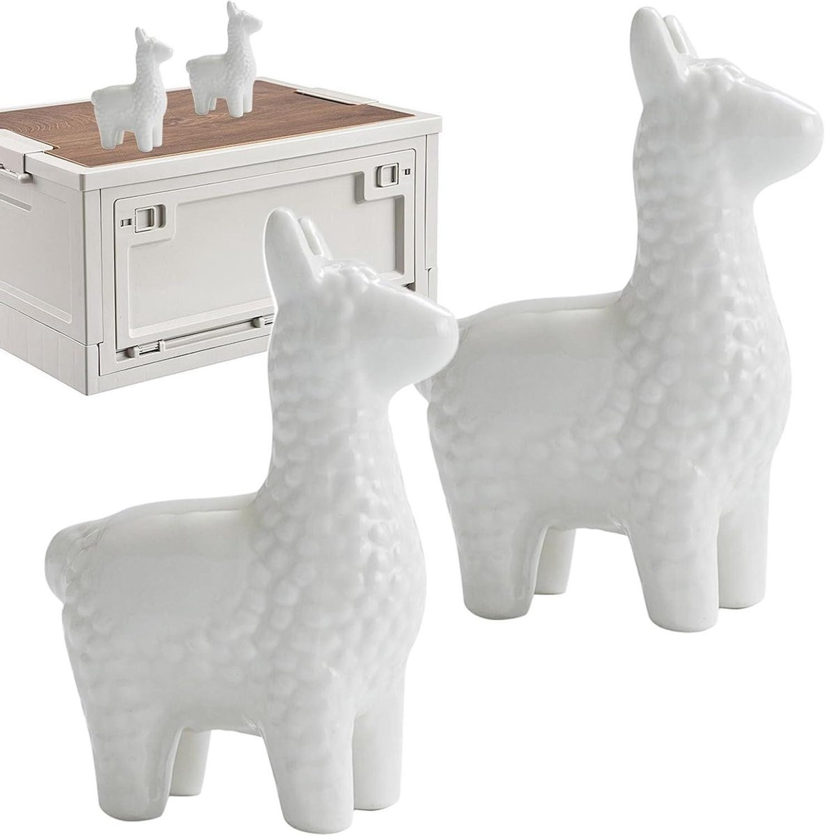 Wit keramisch schaap decoratie voor op tafel - 8 x 6 cm