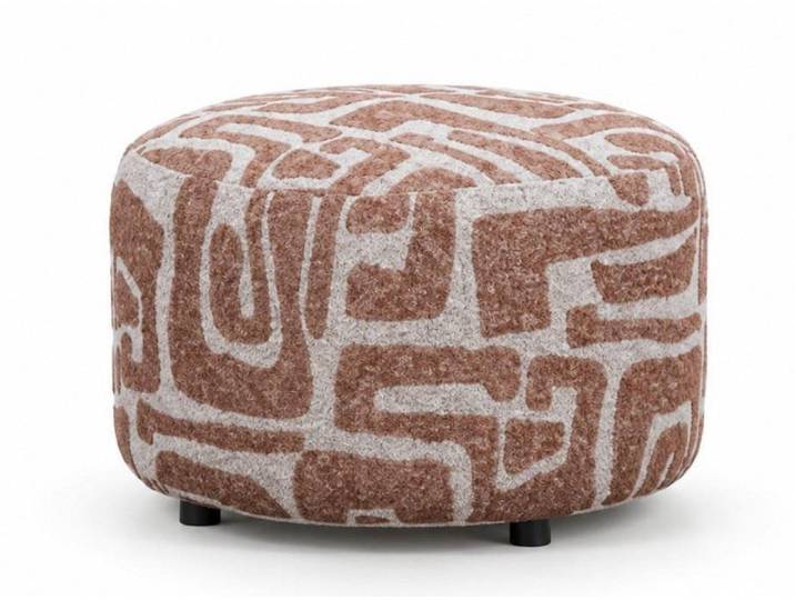 Xlmoebel Hocker Terrakottafarbener Sitzhocker im modernen, grafischen Design (1 St), Made in Europa