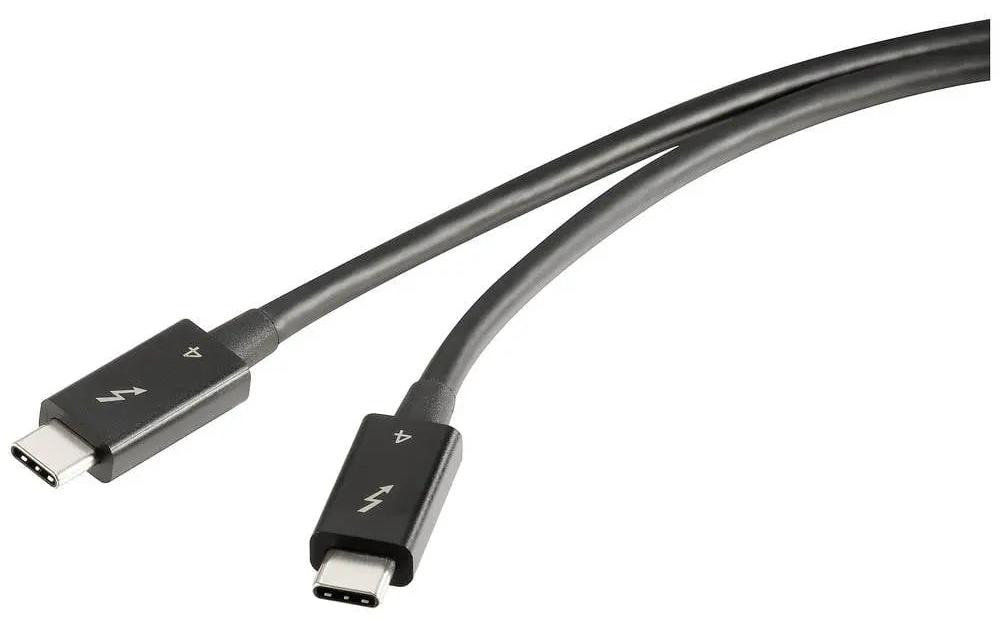Renkforce Thunderbolt 4 kabel met USB-C connector, zwart, 0,80 meter