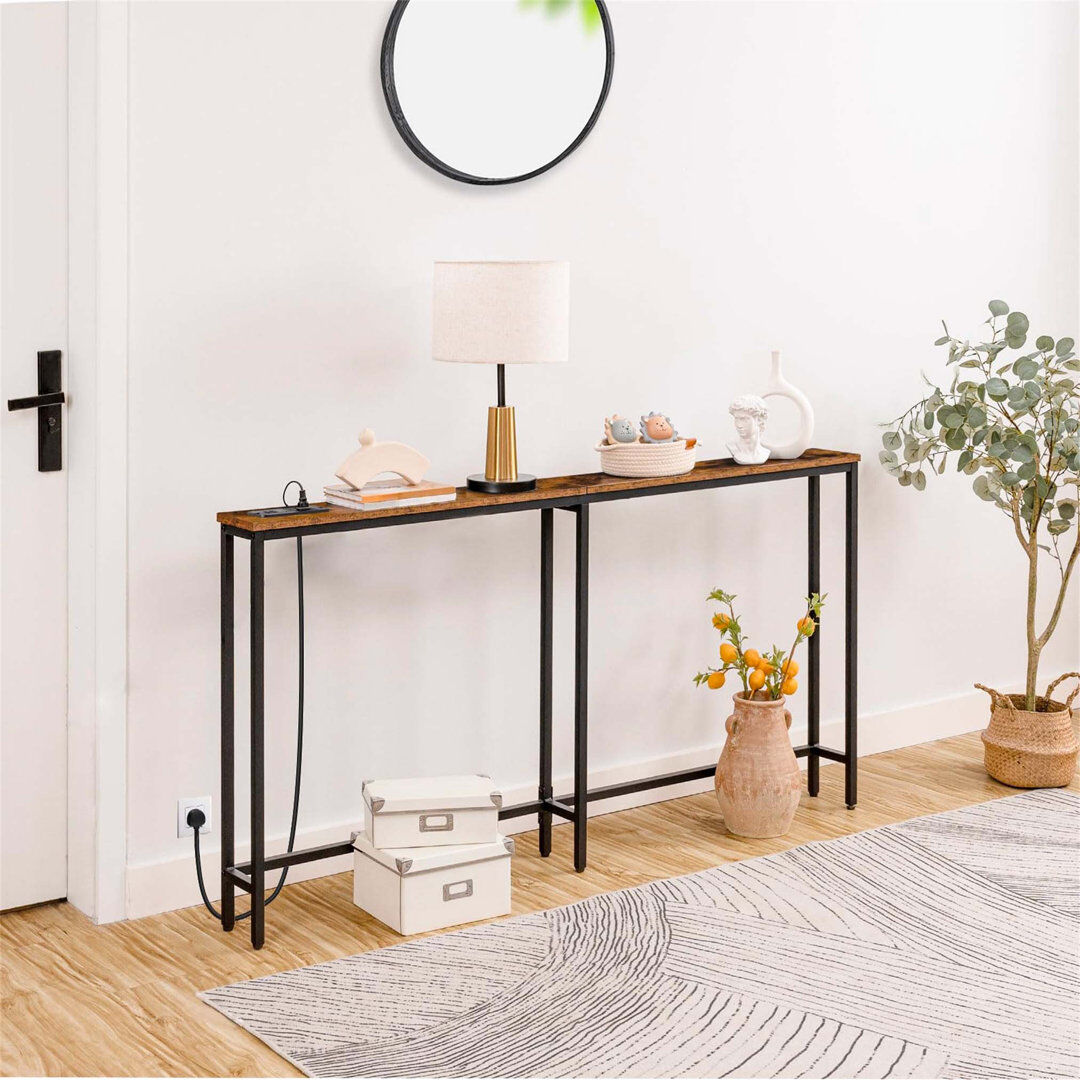 Borough Wharf Annam Console Table Brown 80cm H x 160cm W x 15cm D