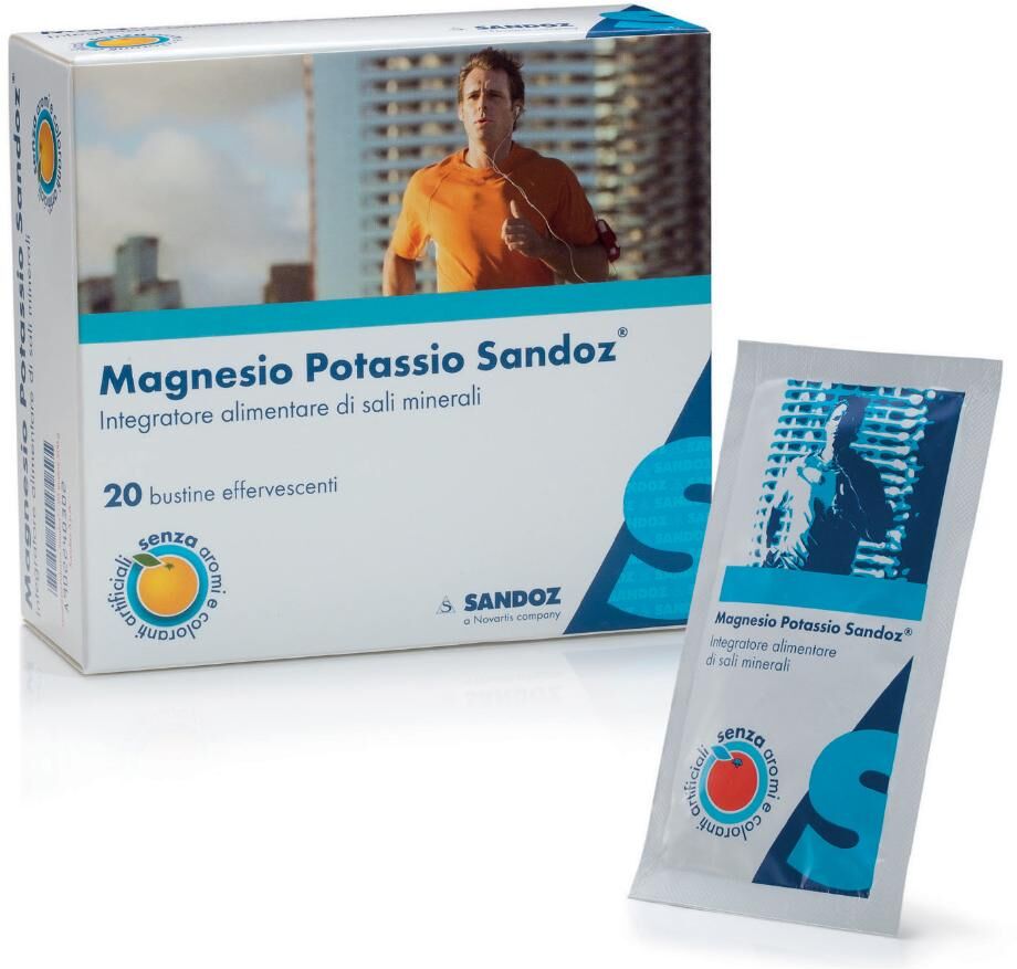 SANDOZ SpA Integratore di Magnesio e Potassio - Sandoz 20 Bustine per Equilibrio e Vitalità