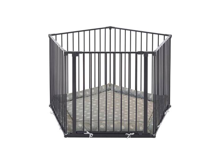 Baby Dan Laufgitter Olaf, Schwarz, Metall, 110x70.5 cm, Europäischer Sicherheitsstandard, Made in Denmark, Cradle to Cradle®, Babymöbel, Laufstall Baby