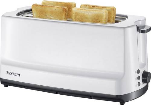 Severin AT 2234 Doppel-Langschlitztoaster mit Brötchenaufsatz Weiß, Grau