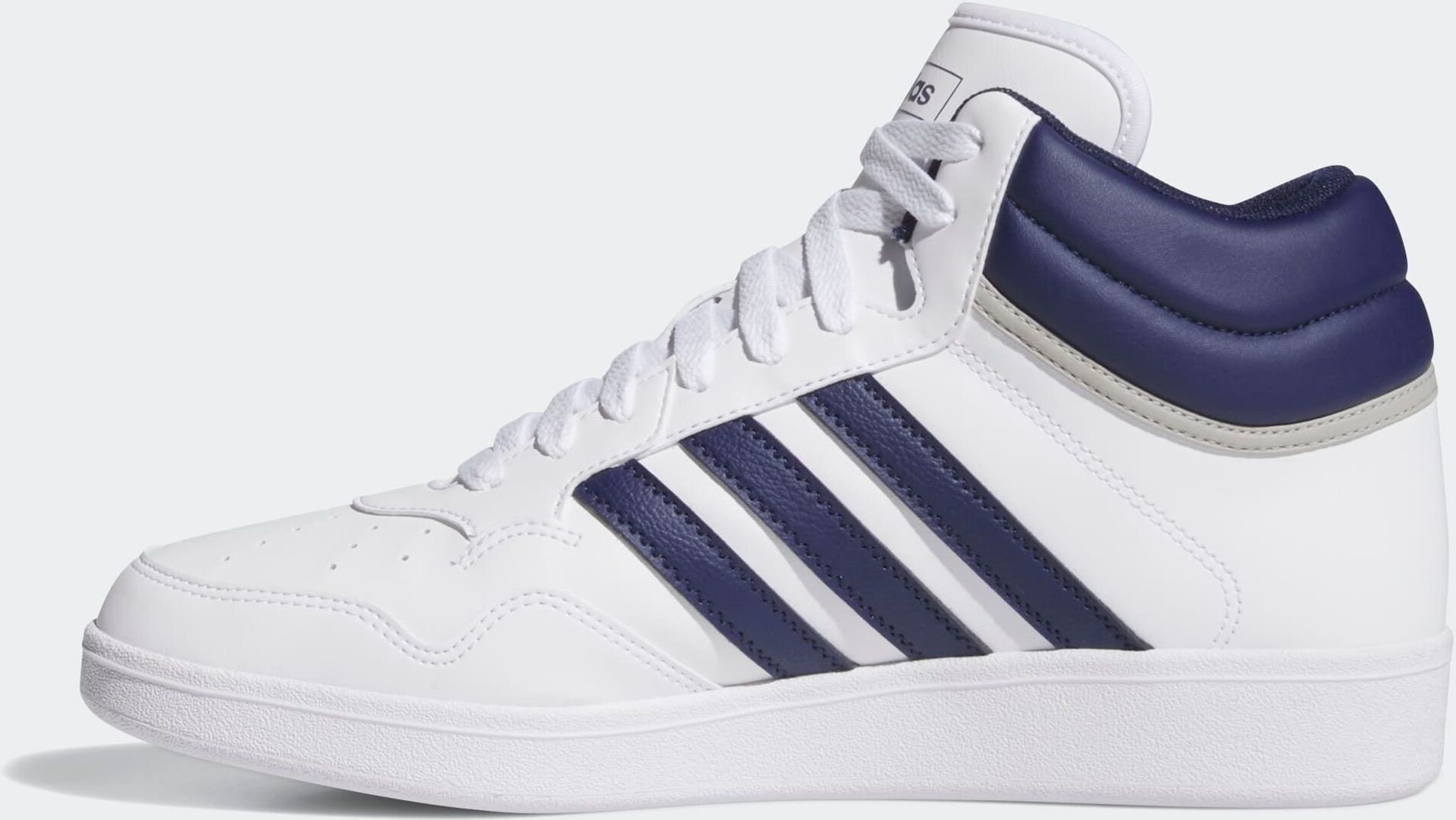 Sneaker ADIDAS SPORTSWEAR "HOOPS 4.0 MID", Gr. 44, weiss (cloud weiß, dunkelblau, grau two), Synthetik, Schuhe Sneaker cloud weiß, dunkelblau, grau two 44