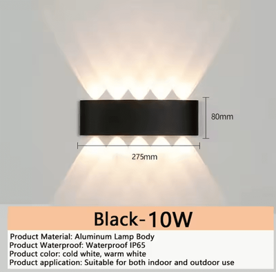 Inspire Curations Modern Aluminum LED Waterproof Wall Lamp IP65 Indoor & Outdoor Wall Light 10w warm White