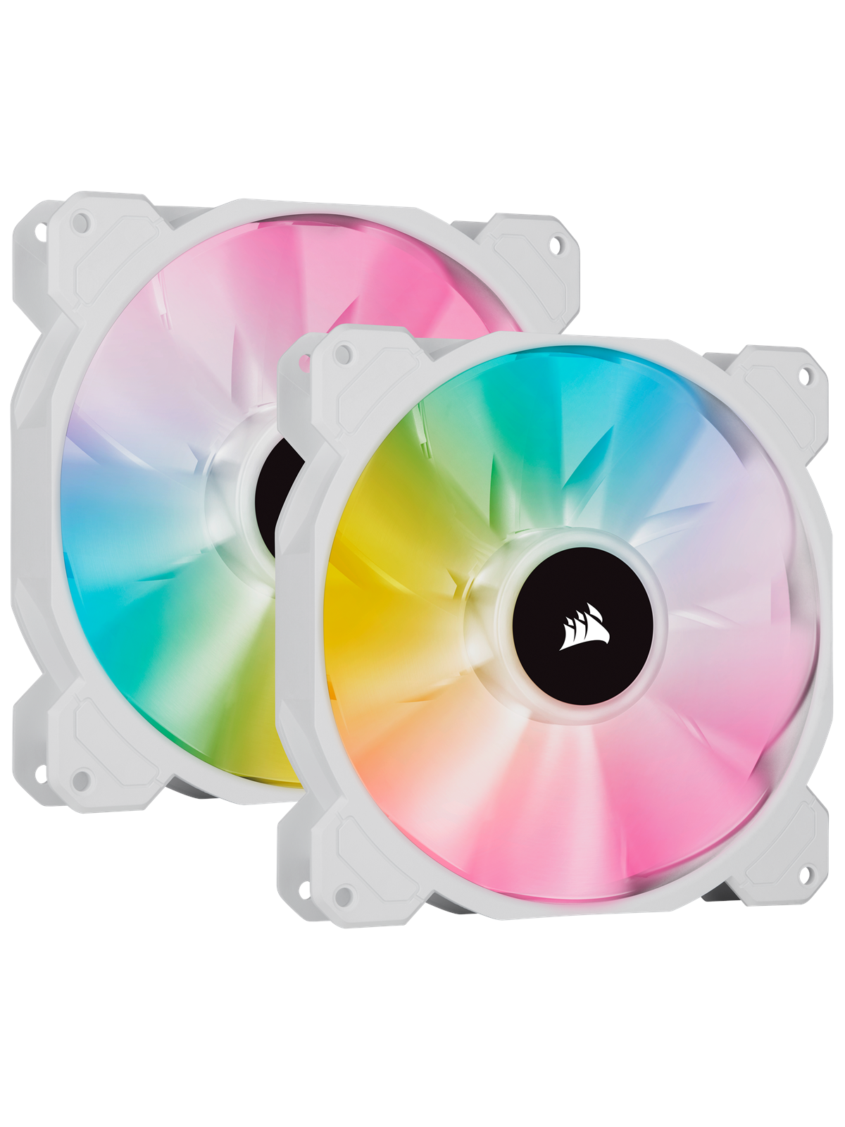 Corsair iCUE SP140 RGB Elite Performance White - Kit with iCUE Lighting Node CORE - Gehäuselüfter - 140mm - Weiß mit RGB LED - 27 dBA