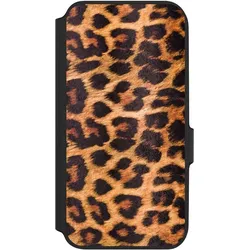 Nivocase Klapphülle für Samsung Galaxy A54 5G Handyhülle aus Kunst Leder NIVOflip schwarz Animalprint Fell (Samsung Galaxy A54 5G), Smartphone Hülle, Schwarz, Braun