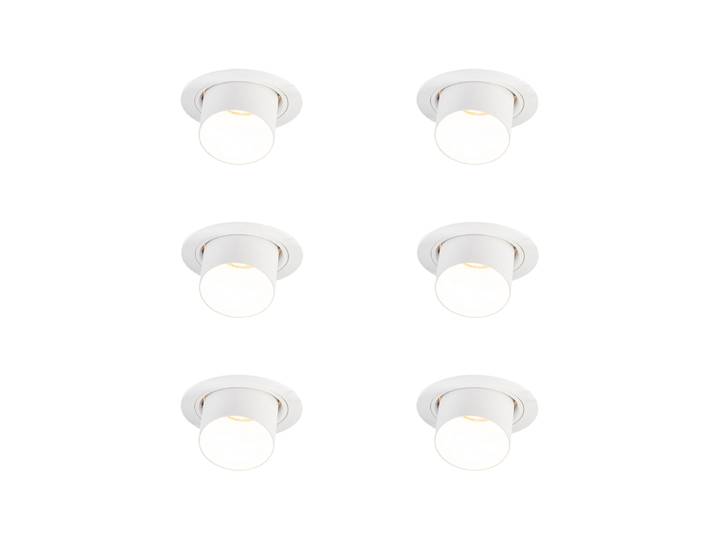 Ensemble de 6 spots encastrables modernes blancs ronds