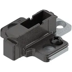 CLIP Montageplatte, kreuz, 9 mm, Zink, HV: 2-teilig, onyxschwarz