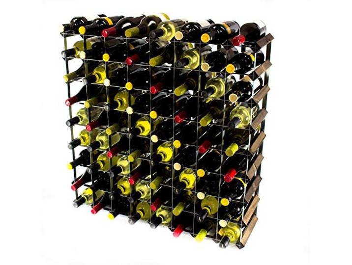 Cranville wine racks Klassische 72 Flasche Eiche dunkel gebeiztem Holz und verzinktem Metall Weinregal Selbstmontage