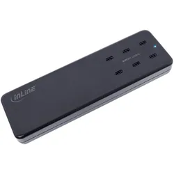 InLine Multiport Netzteil (120 W, 6 Ports), USB Ladegerät, Schwarz