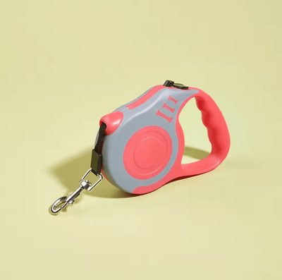 Inspire Picks Durable Retractable Dog Leash For Small Dogs With Automatic Lock (3M 5M) red And Gray 3m