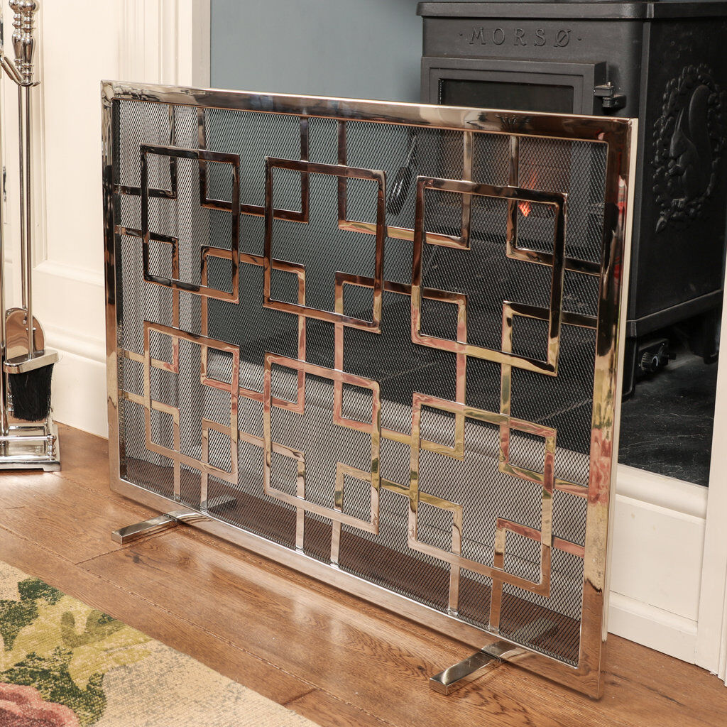 dCor design Iron Fireplace Screen Nickel