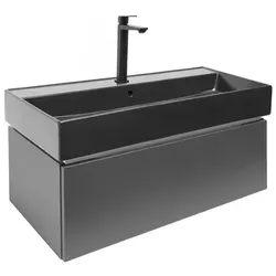 SAT Feel Waschtisch mit Unterschrank 100x30x46 cm Anthrazit SATFEEL100ANTU3B