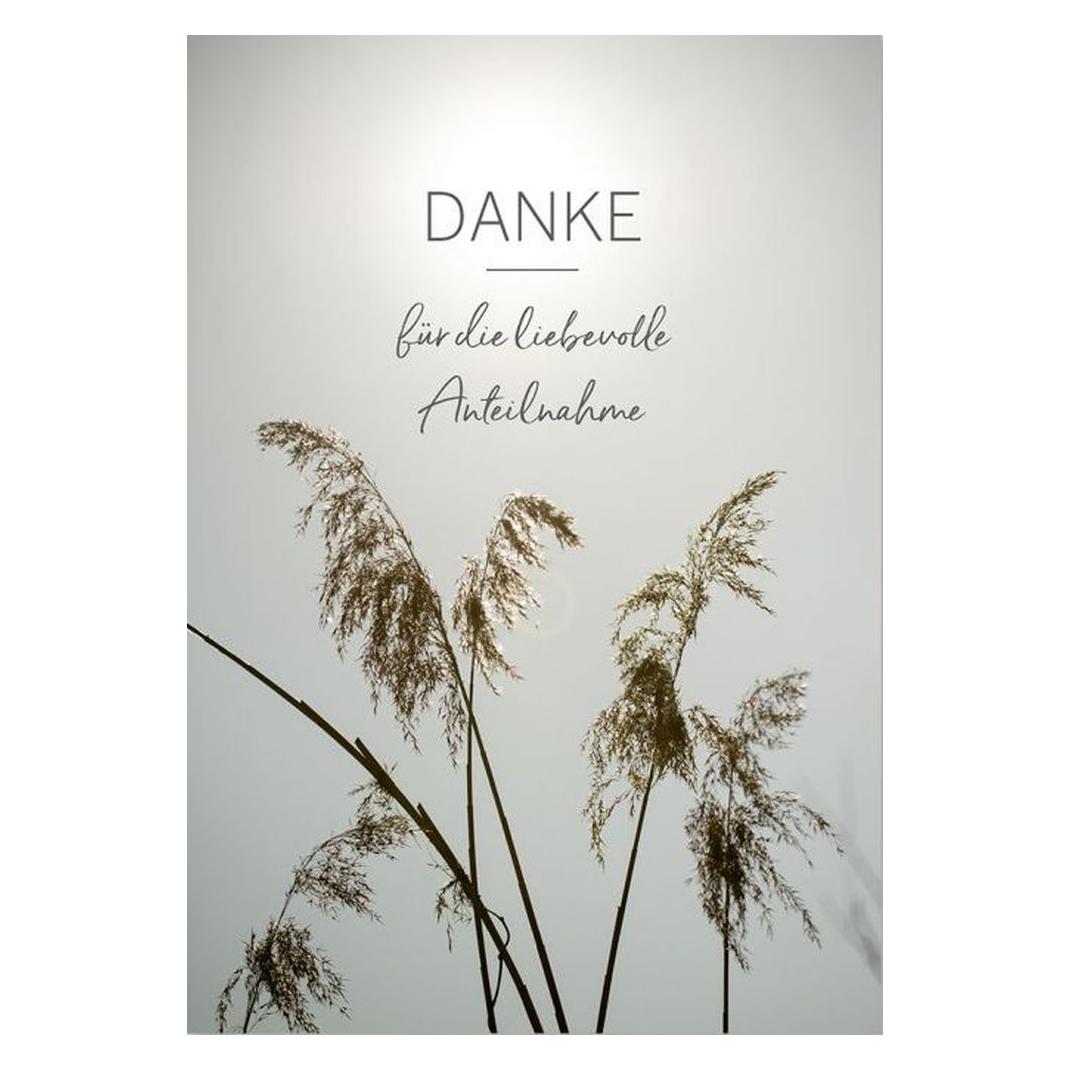 Komma³ Karte Trauer Danksagung Gräser 5 Karten und Umschläge (1 Stk.) (62-015)