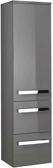 Pelipal Serie 4005 Midischrank 992.123.056 2 Auszüge, 30x121x33cm, Lack Steingrau Hochglanz/Quarzgrau Hochglanz Select, Griff chrom