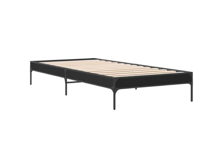 KTHLBRH Bettgestell Schwarz 100 x 200 cm aus mehrschichtigem Holz und Stabile Metallbeine, Lattenrost aus Sperrholz, stabile Struktur, Matratze nicht im Lieferumfang enthalten