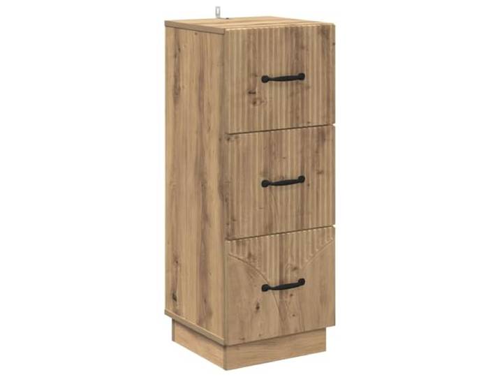 HGFDVCMR Schubladenschrank Artisan-Eiche 33 x 34,5 x 87 cm Holzwerkstoff Kompakte 3-Schubladen Kommode im Vintage-Stil für Wohnzimmer und Flur. Bietet viel Stauraum auf kleinster Stellfläche.