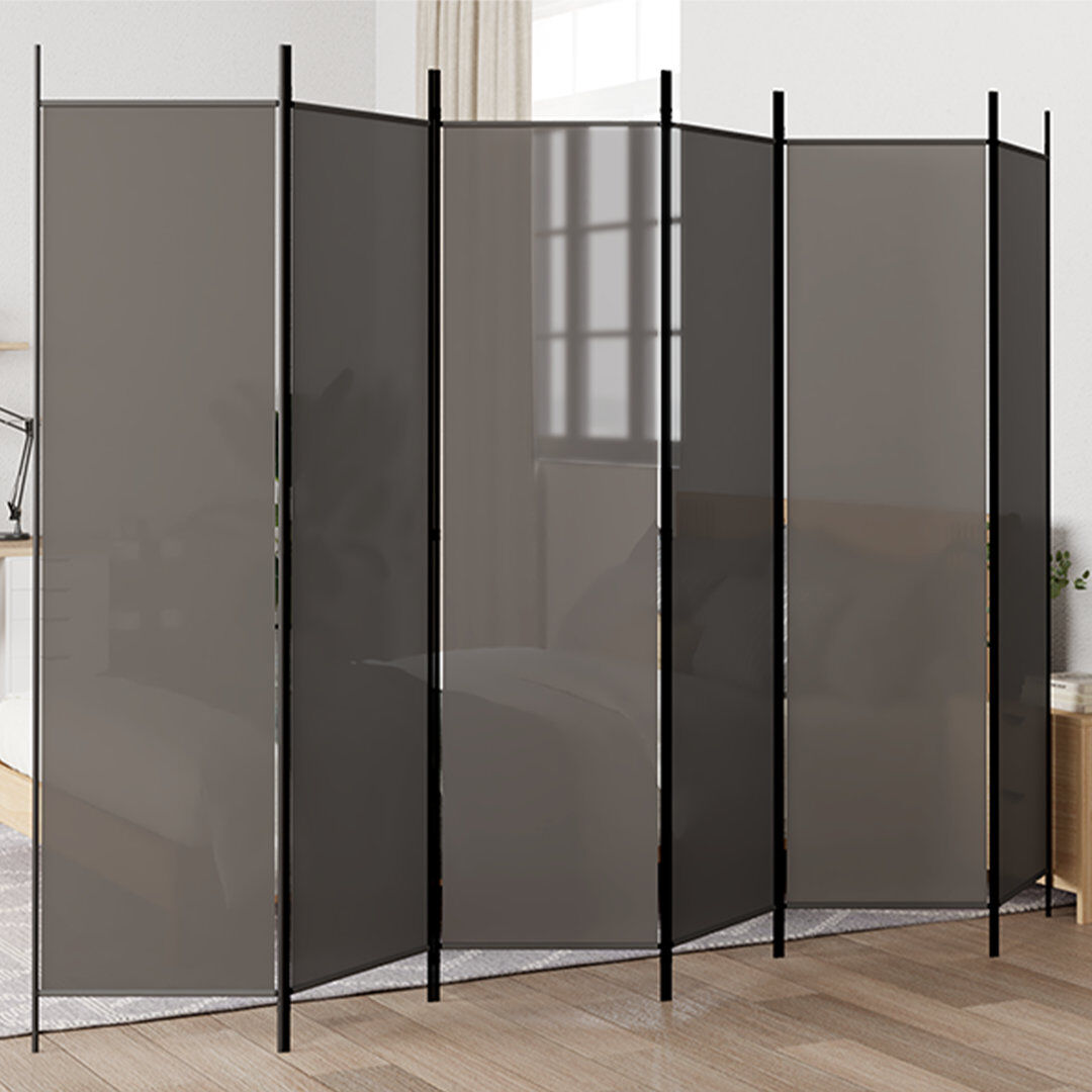 17 Stories Kasimir Folding Room Divider Anthracite 300cm W x 200cm H