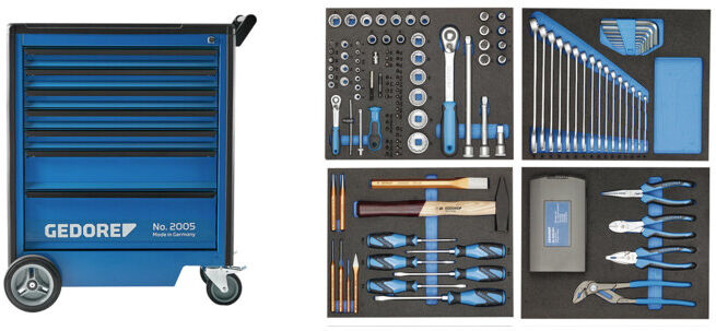 Servante d'atelier Gedore 2005-TS-147 avec un assortiment d'outils de 147 pièces (2980282)