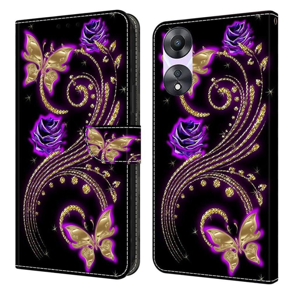Cover-Discount OPPO A78 5G - 3D-Effekt Hülle Etui Butterfly gold (Oppo A78 5G) (660171404E)