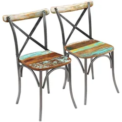 vidaXL, Stühle, Ellonen (Recyceltes Massivholz (2 Stück)) (2x)