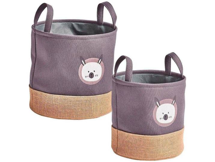 Aufbewahrungskorb ZELLER PRESENT Hase , grau, B:25cm H:30cm Ø:25cm, Polyester, Aufbewahrungsboxen, Aufbewahrungskorb, Niedliches Hasen Tiermotiv