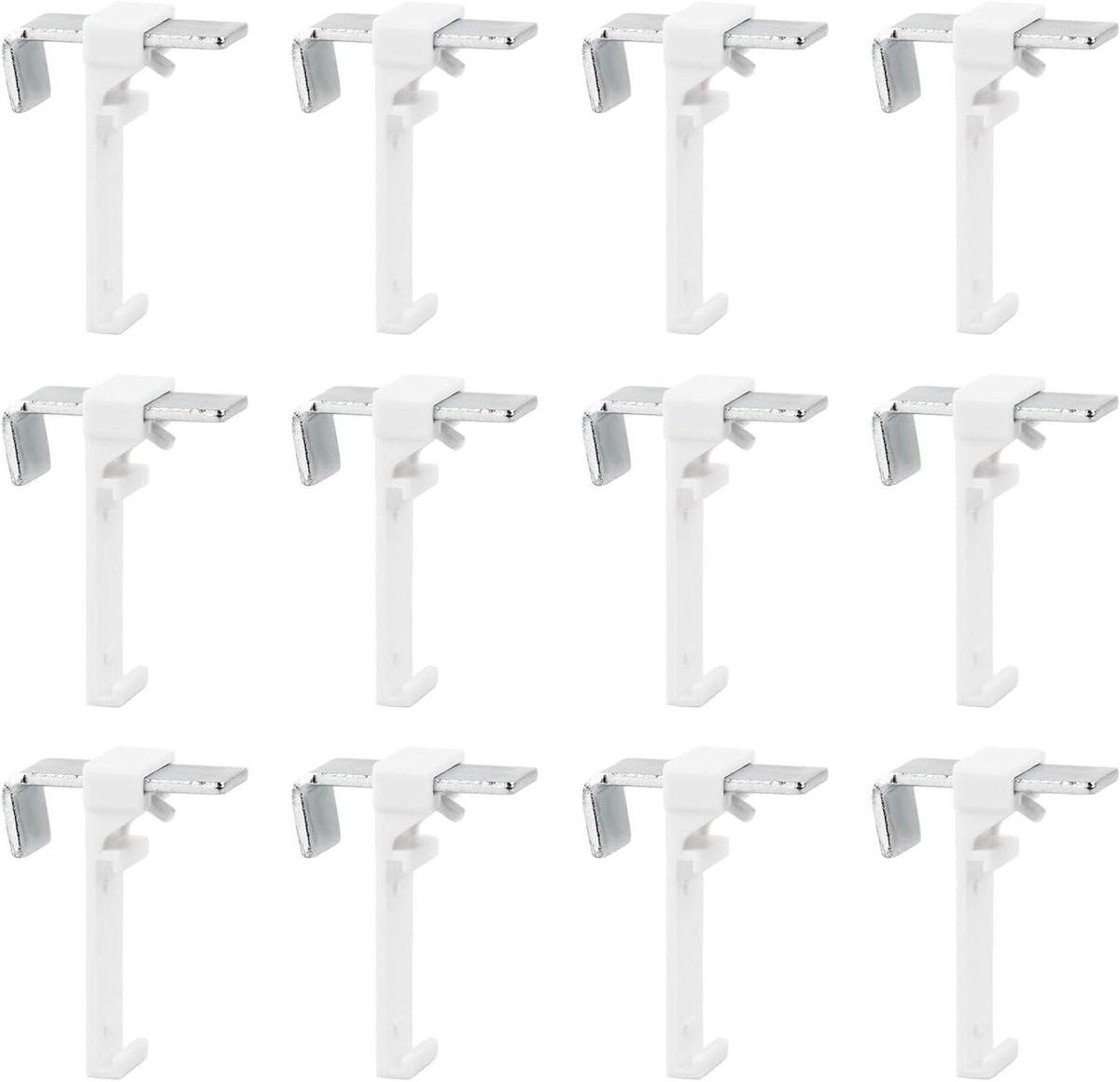 Rolgordijn Klemhouders Wit - 12 Stuks - Verstelbare Klembreedte
