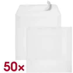 ÖKI 50er-Pack Briefumschläge - quadratisch - ohne Fenster 16x16 cm weiß, 16x16 cm