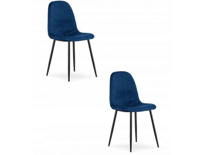 Fauteuil Leobert Fauteuil PADVA - velours bleu marine / pieds noirs x 2