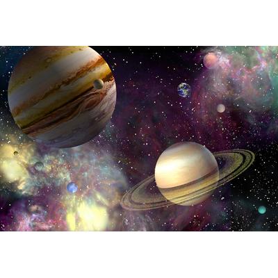Fototapete PAPERMOON "GALAXIE-WELTALL UNIVERSUM PLANETEN SOLAR SYSTEM STERNE", bunt, B:3m L:2,23m, Vlies, Tapeten